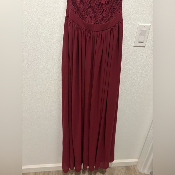 Lulus Dress Burgundy Love Spell Lace Back Maxi Dress Size XS - Picture 4 of 13